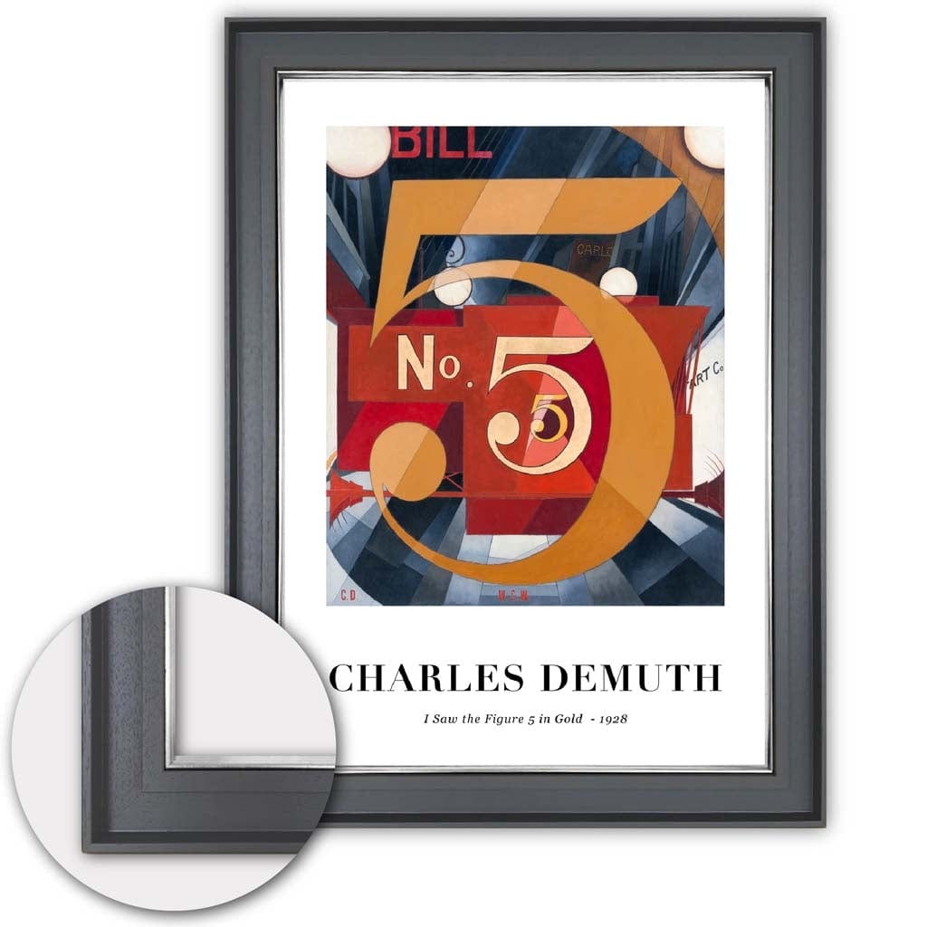 Digitally Optimized Art Print of Charles Demuth's Figure 5 in Gold 1928