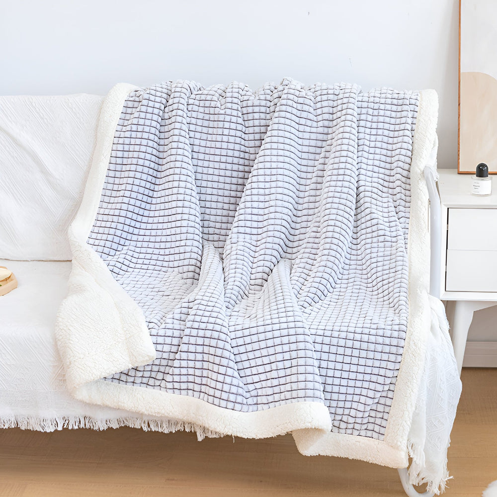 3D Waffle Sherpa Fleece Blanket
