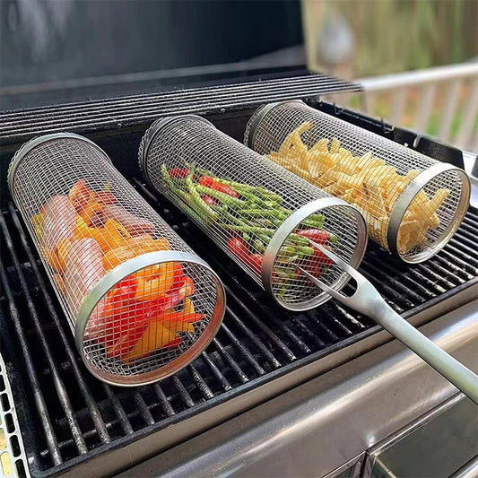 Multifunctional Stainless Steel Rotating Grill Basket