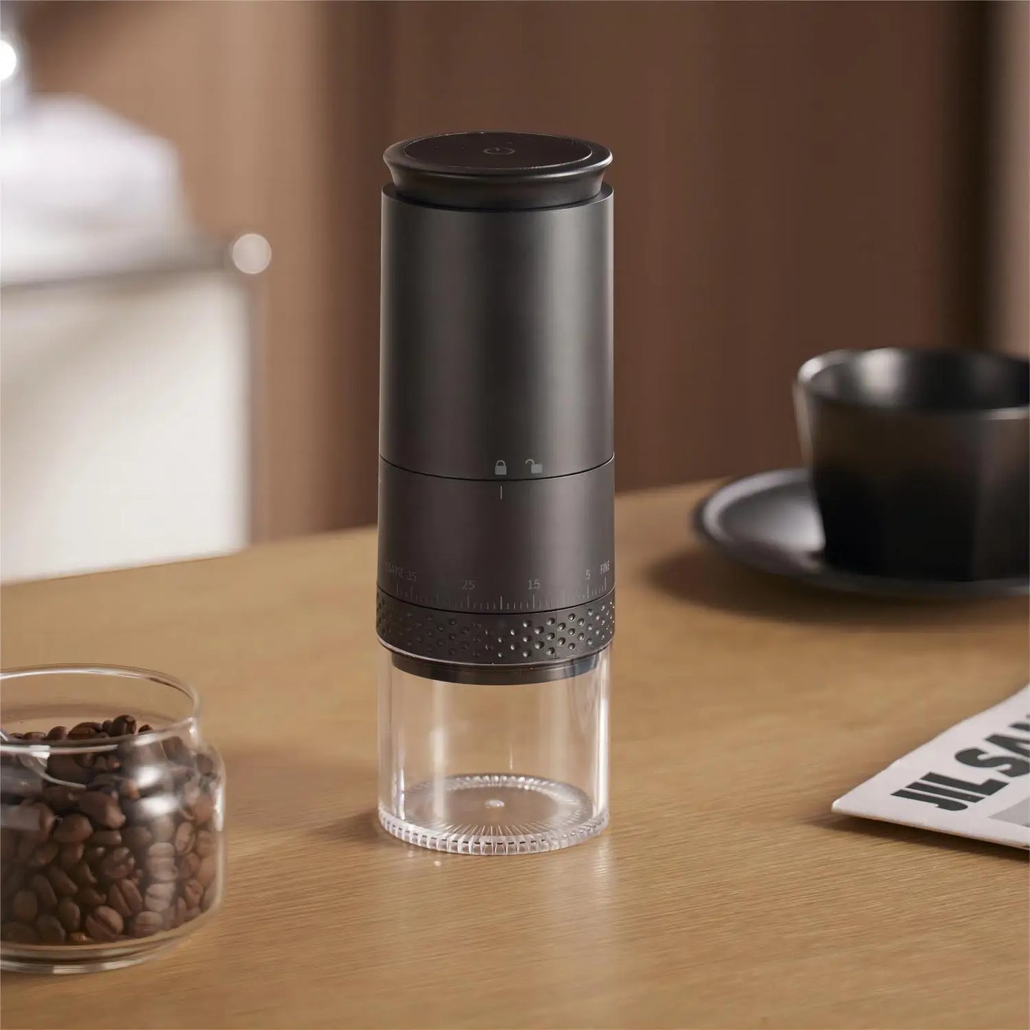 Portable Electric Coffee Grinder with Adjustable Grind Size