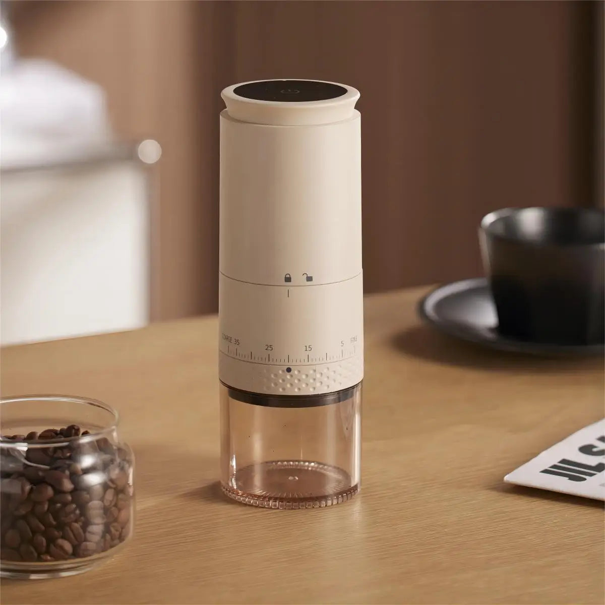 Portable Electric Coffee Grinder with Adjustable Grind Size