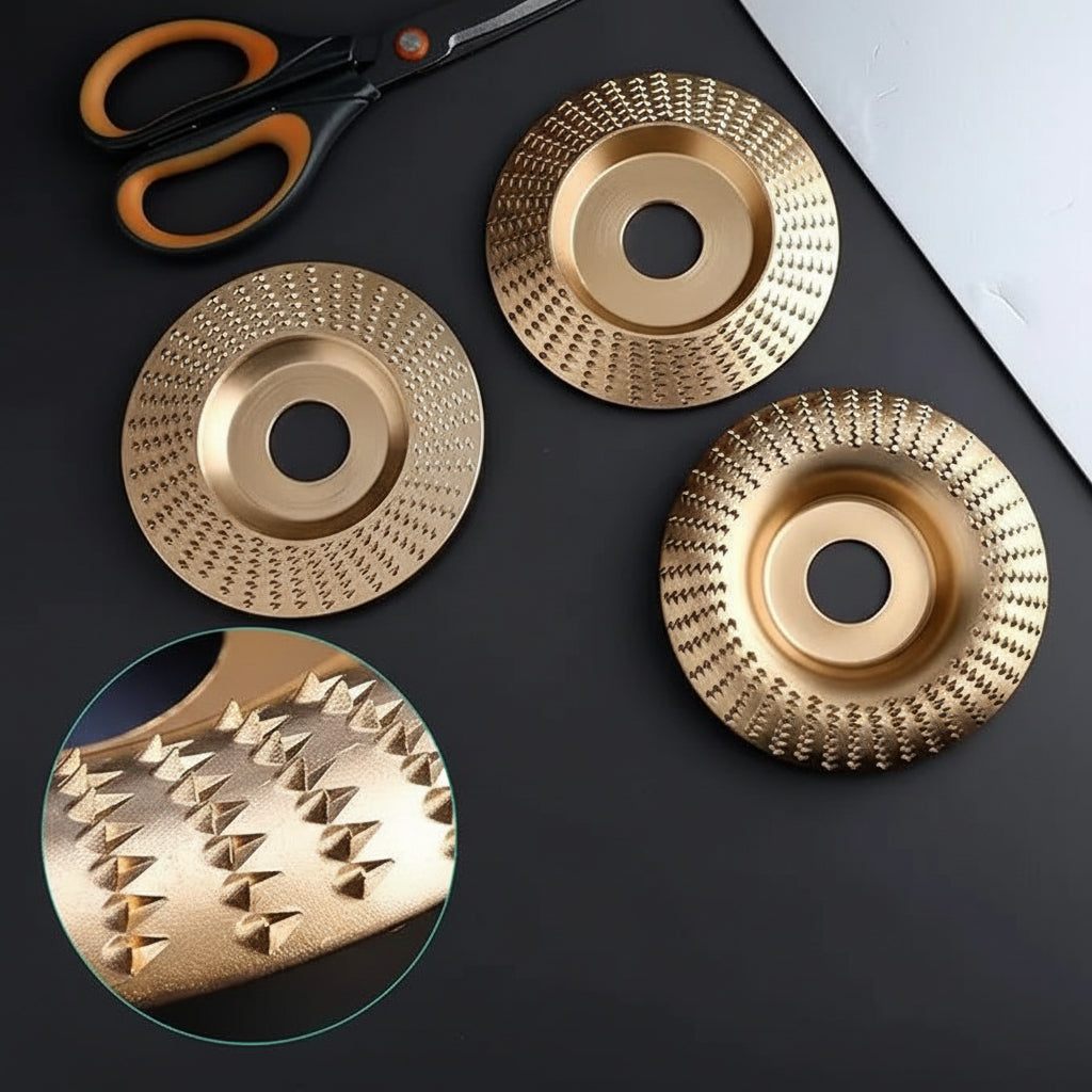 3-in-1 Wood Grinding Disc Set with Durable Carbide Tips