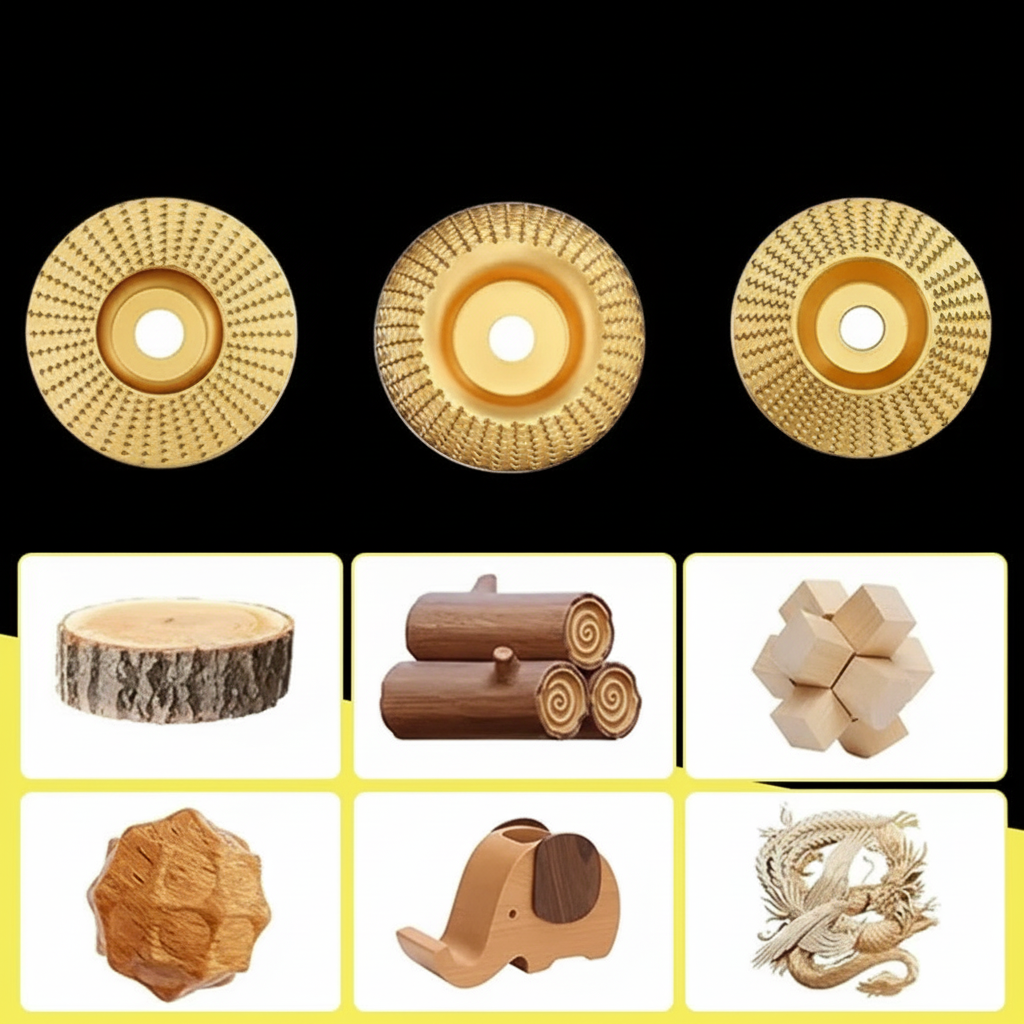 3-in-1 Wood Grinding Disc Set with Durable Carbide Tips
