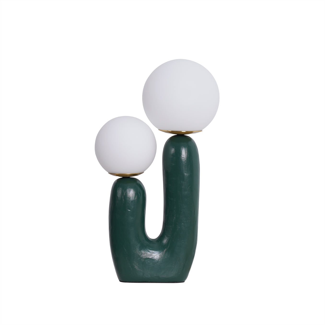 Contemporary Resin and Glass Table Lamp with Natural Accent