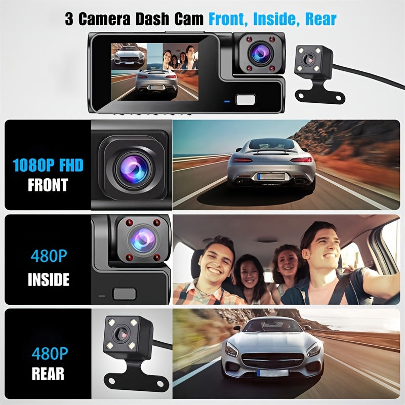 1080P LED Dashcam with Rechargeable Battery and Car Plug Power