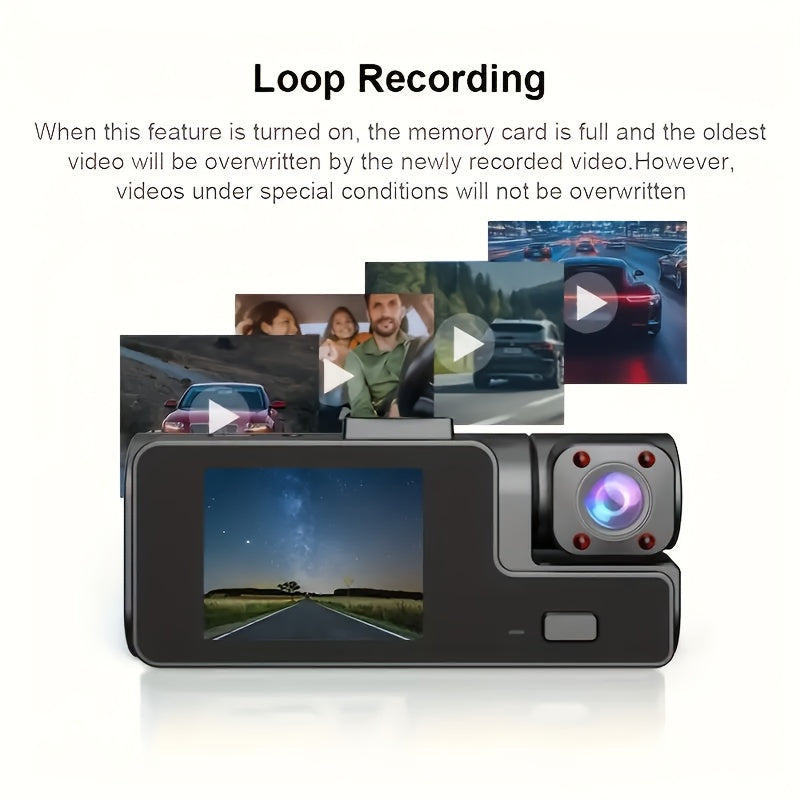 1080P LED Dashcam with Rechargeable Battery and Car Plug Power