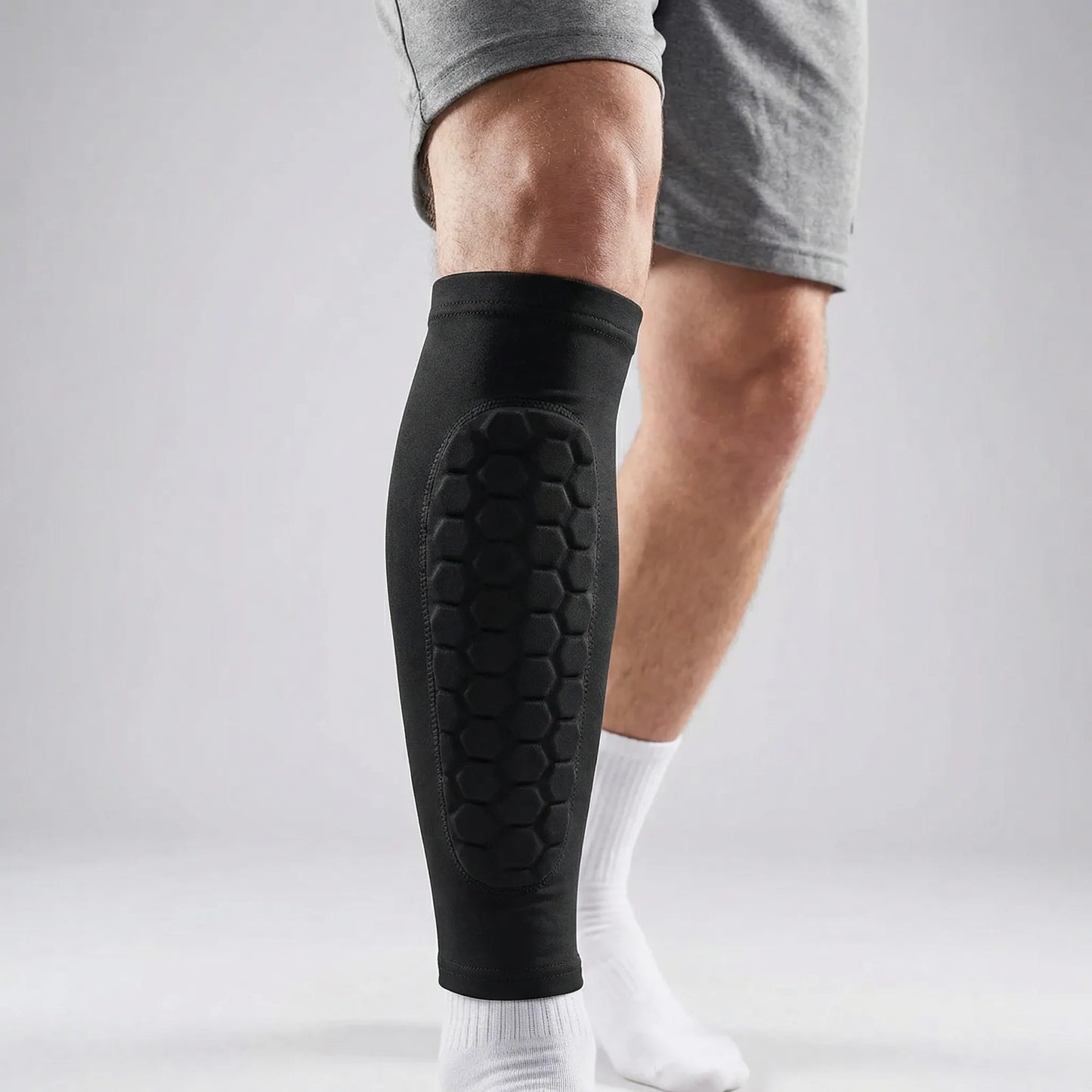 Compression Shin Guards with Honeycomb Padding for Sports