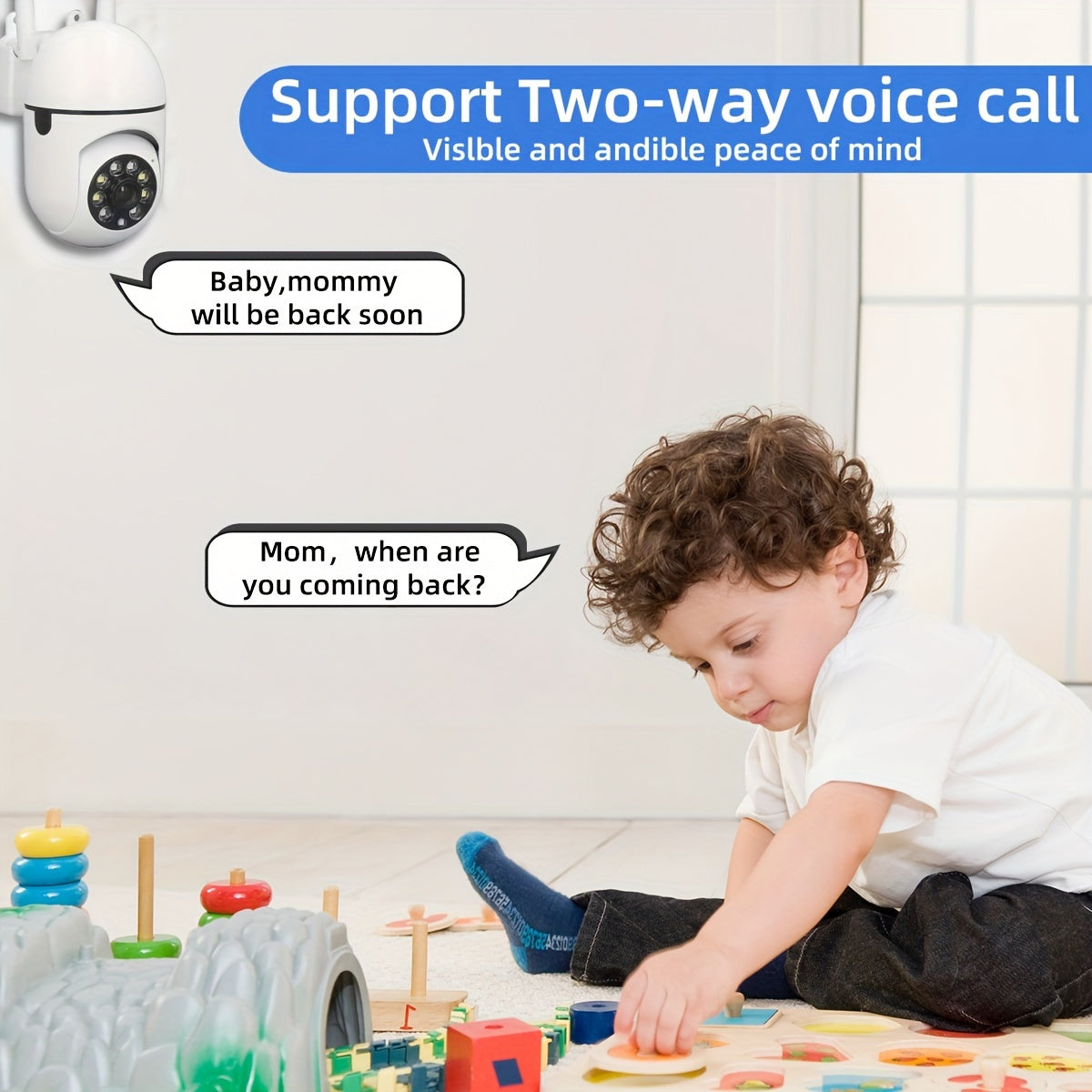 1080p Indoor Outdoor Security Camera with Night Vision and 2-Way Audio