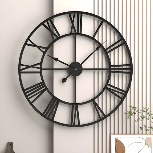 3D Iron Wall Clock with Roman Numerals