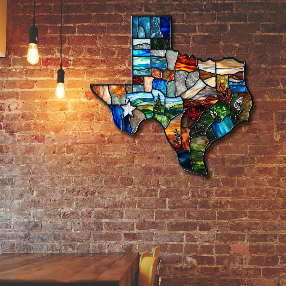 Texas Metal Map Wall Sign - Customizable Decor