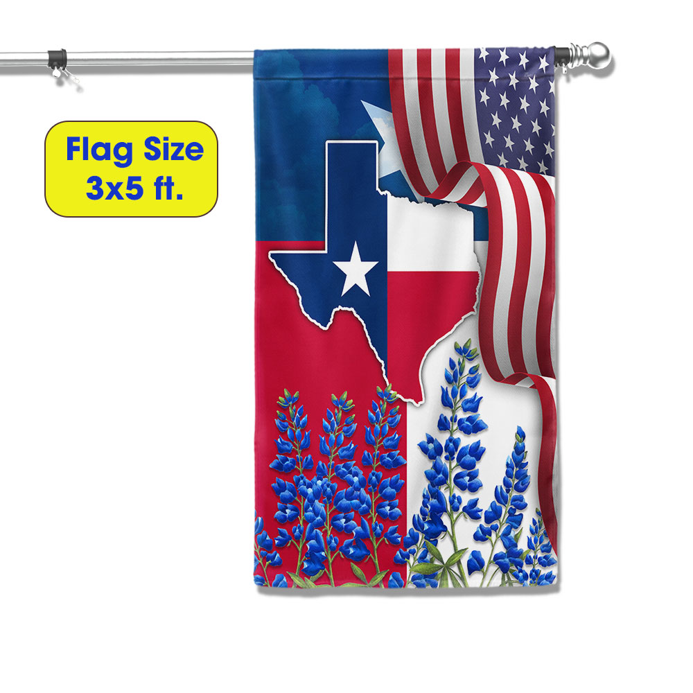 Double-Sided Texas Bluebonnet Canvas Flag