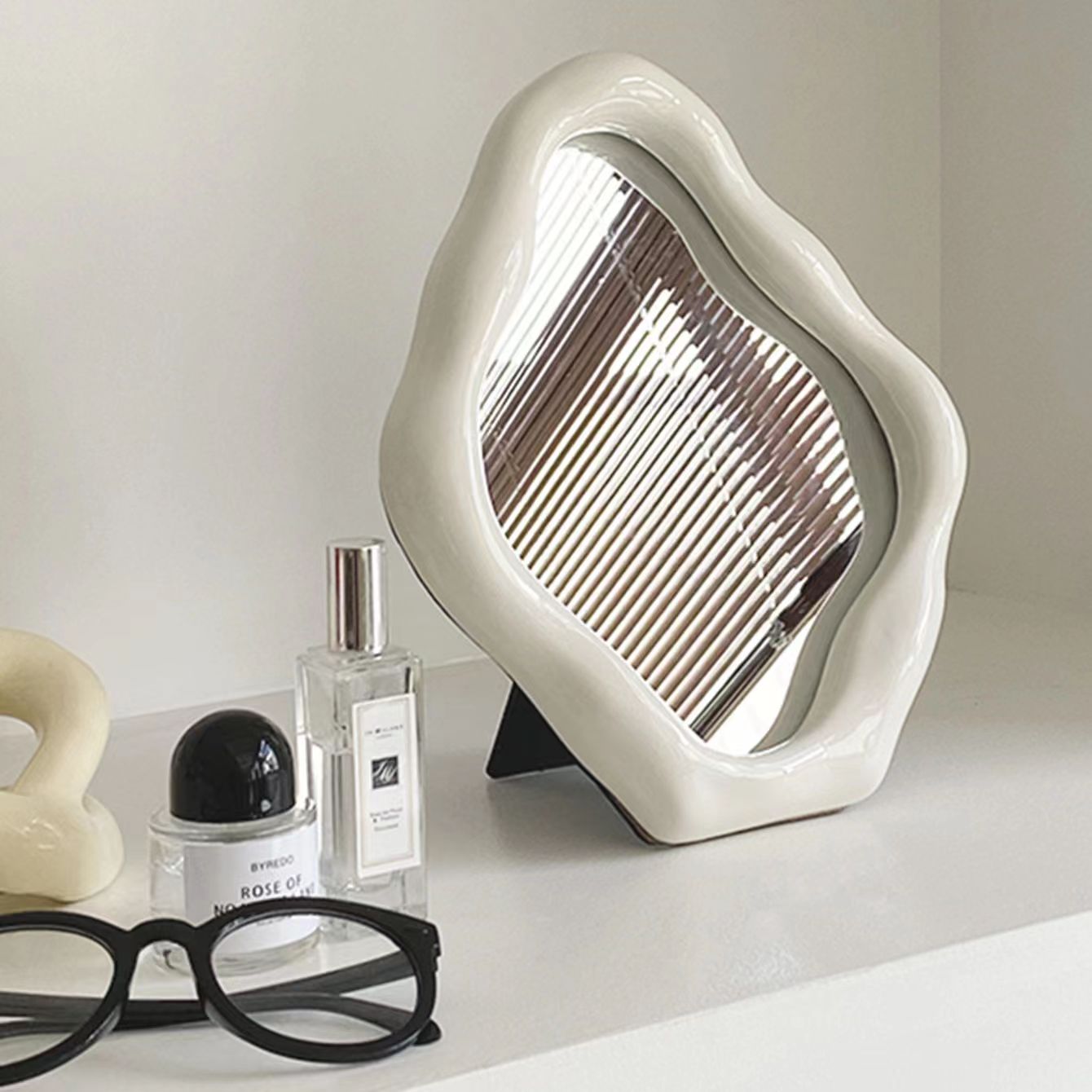 Nordic Silver Zigzag Wall Mirror