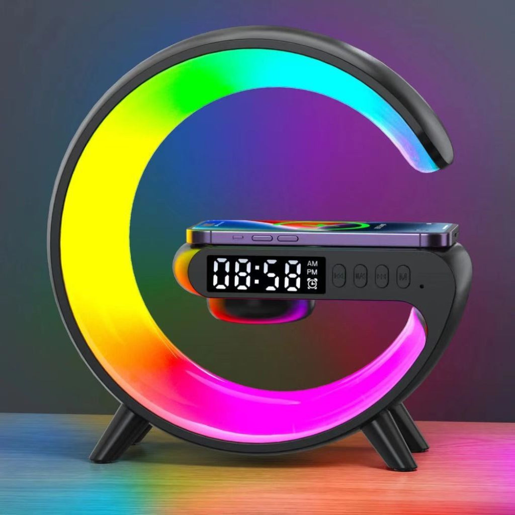 Halo Light Desk Lamp with Wireless Charging and Alarm Clock