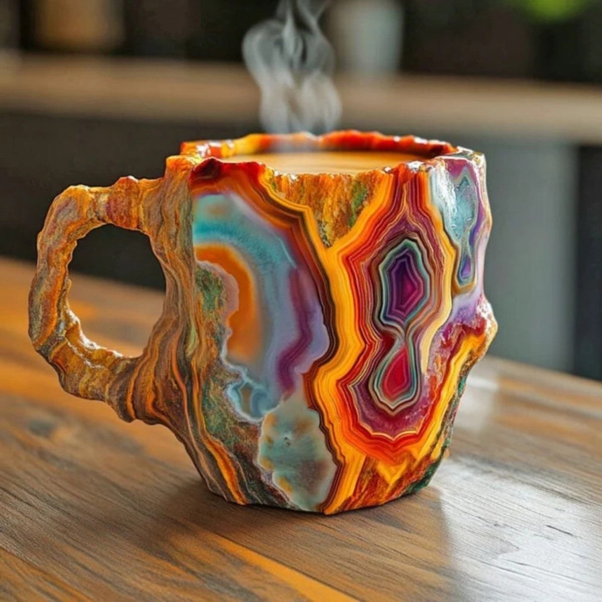 Handcrafted Gemstone-Inspired Crystal Coffee Mug