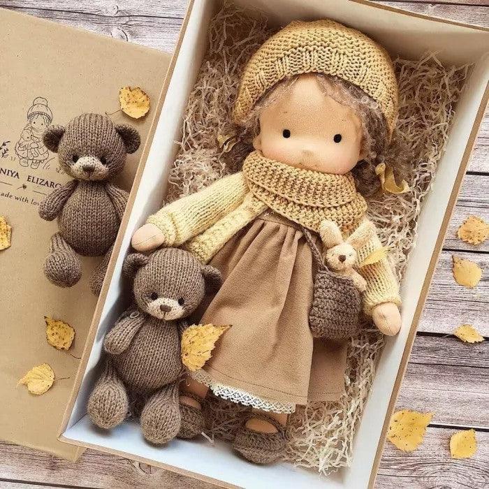 Handcrafted Waldorf Cuddle Doll in Natural Tones