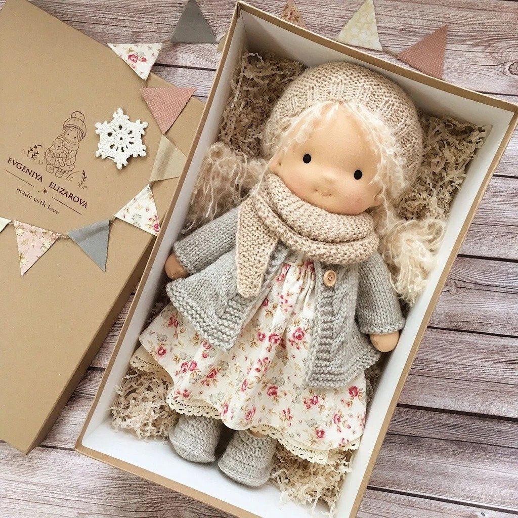 Handcrafted Waldorf Cuddle Doll in Natural Tones