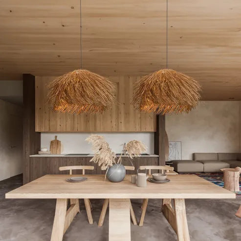 Handmade Rattan Pendant Lamp for Boho and Scandinavian Interiors