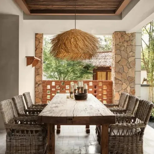 Handmade Rattan Pendant Lamp for Boho and Scandinavian Interiors