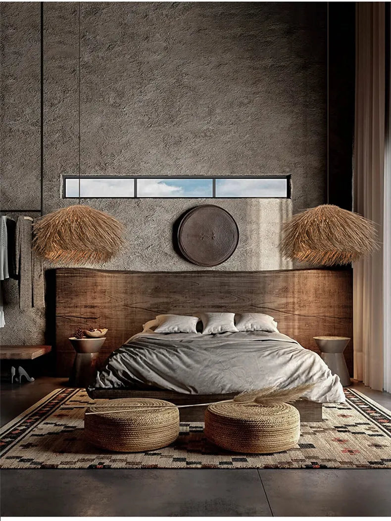 Handmade Rattan Pendant Lamp for Boho and Scandinavian Interiors