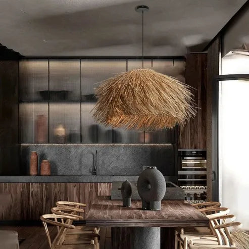 Handmade Rattan Pendant Lamp for Boho and Scandinavian Interiors