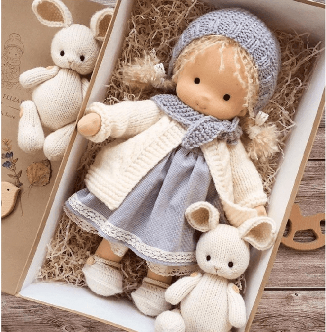 Handcrafted Organic Waldorf Cuddle Doll - Soft Non-Toxic Companion