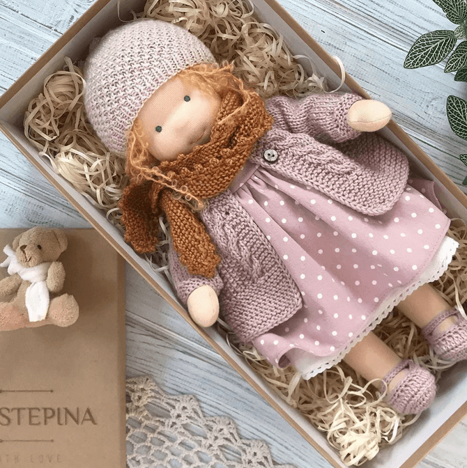 Handcrafted Organic Waldorf Cuddle Doll - Soft Non-Toxic Companion