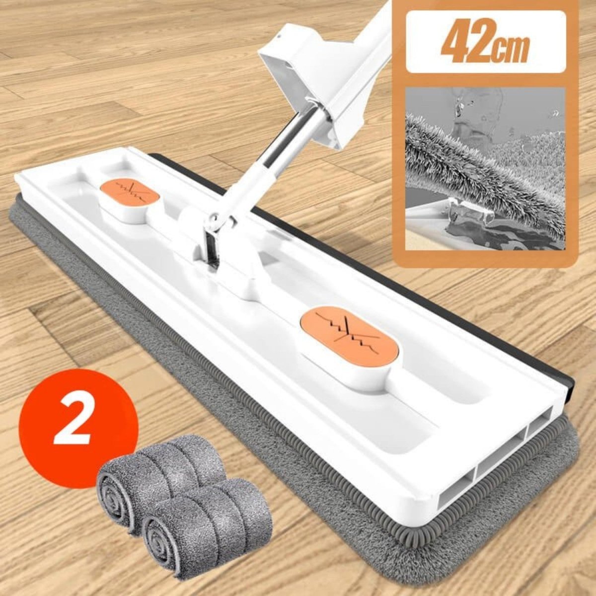 Hands-Free 360° Swivel Smart Mop with Microfiber Pads