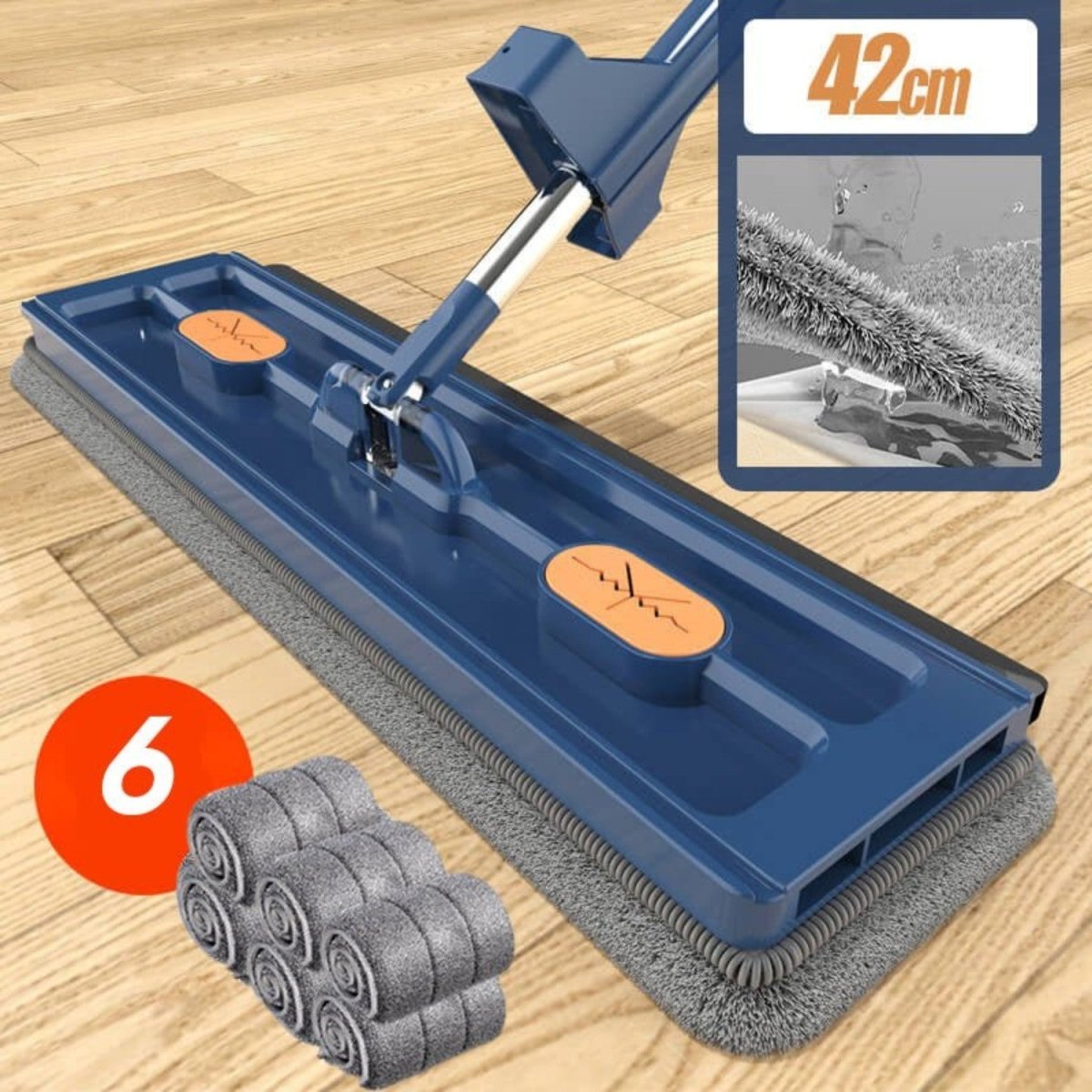 Hands-Free 360° Swivel Smart Mop with Microfiber Pads