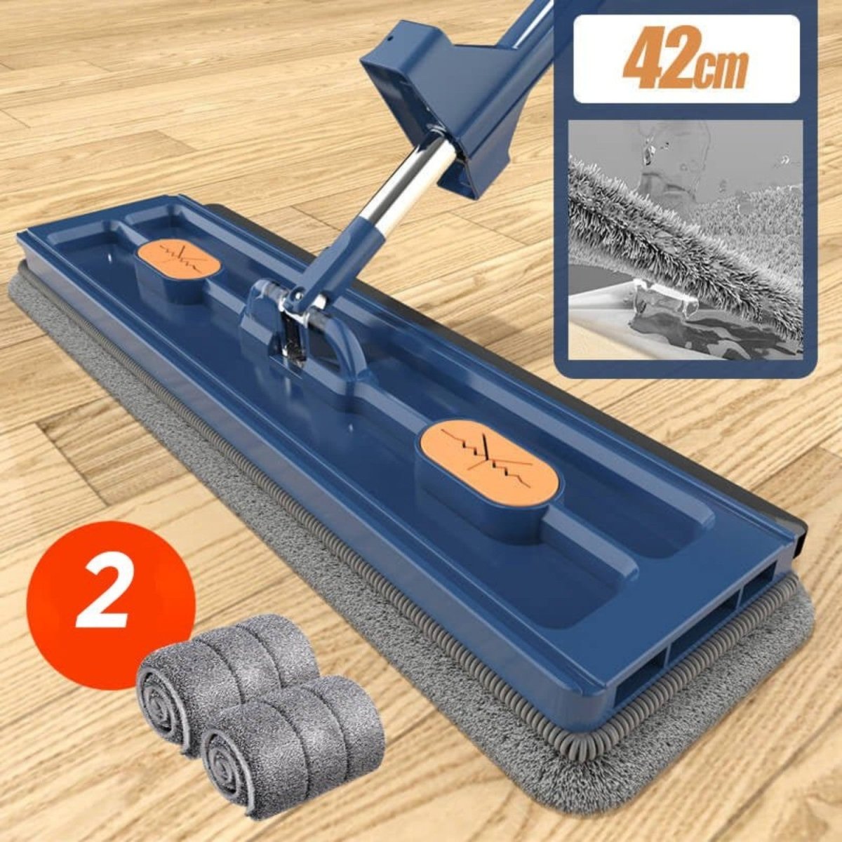 Hands-Free 360° Swivel Smart Mop with Microfiber Pads