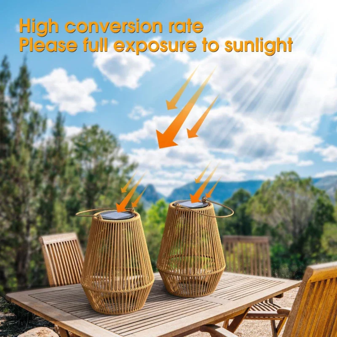 Handwoven Waterproof Solar LED Garden Lantern