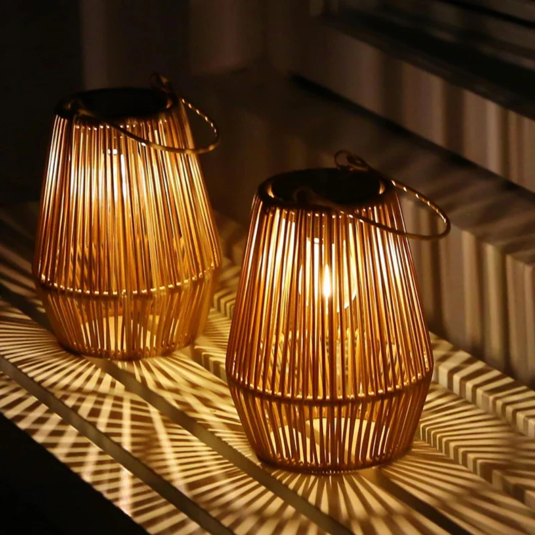 Handwoven Waterproof Solar LED Garden Lantern