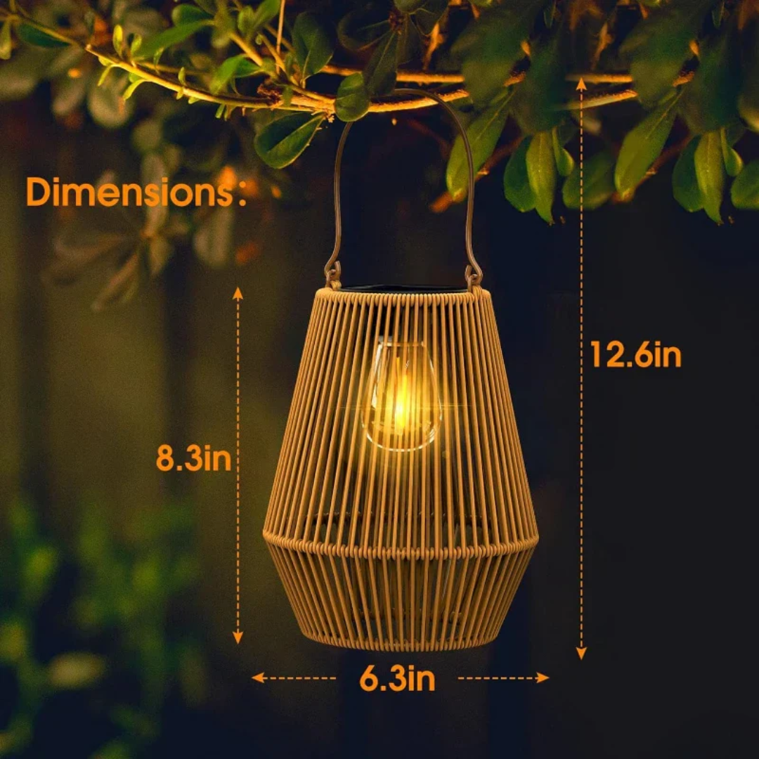 Handwoven Waterproof Solar LED Garden Lantern