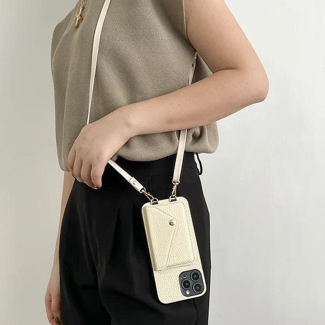 Adjustable Phone Case with Shoulder Strap and Card Pocket