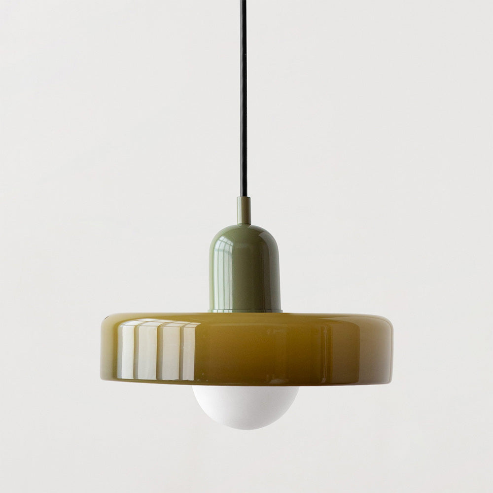 Colored Glass Pendant Lamp with Modern Stained Glass Design