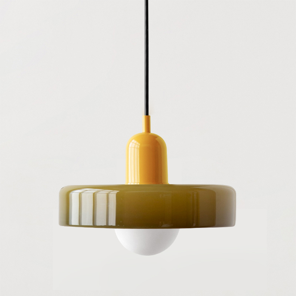 Colored Glass Pendant Lamp with Modern Stained Glass Design
