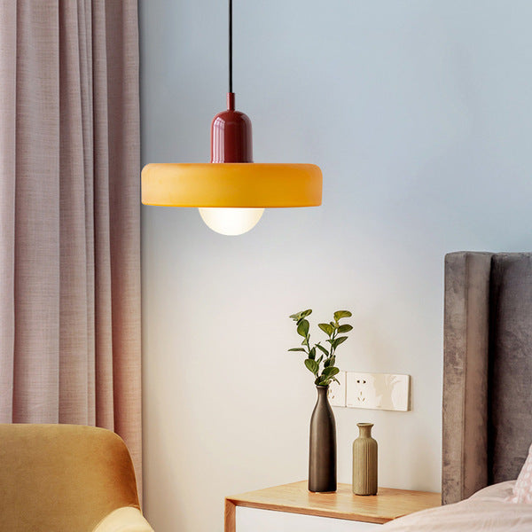 Colored Glass Pendant Lamp with Modern Stained Glass Design