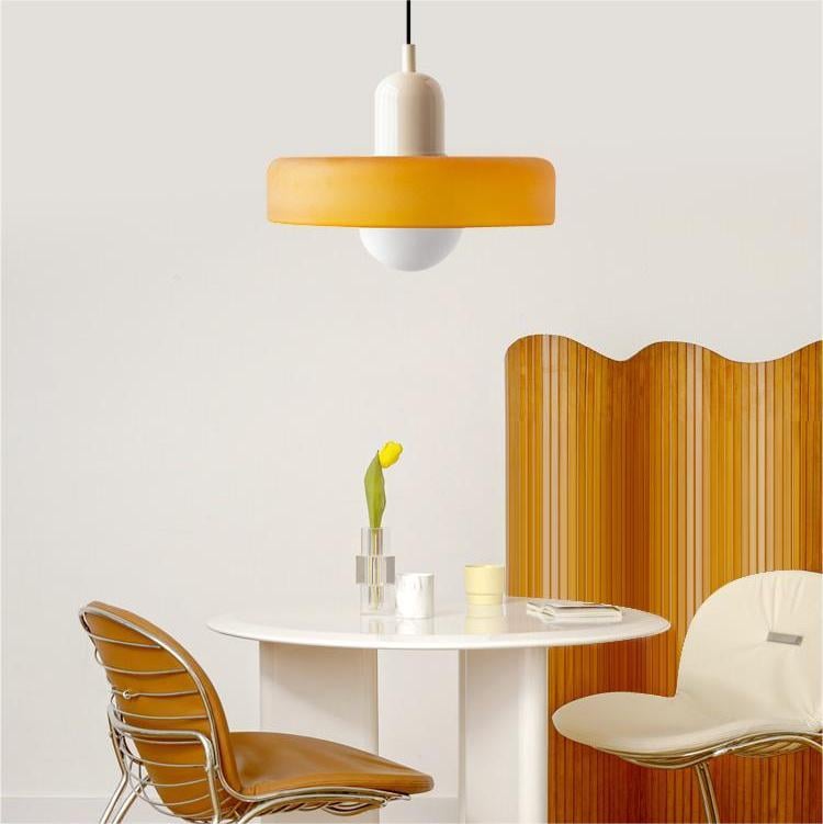 Colored Glass Pendant Lamp with Modern Stained Glass Design