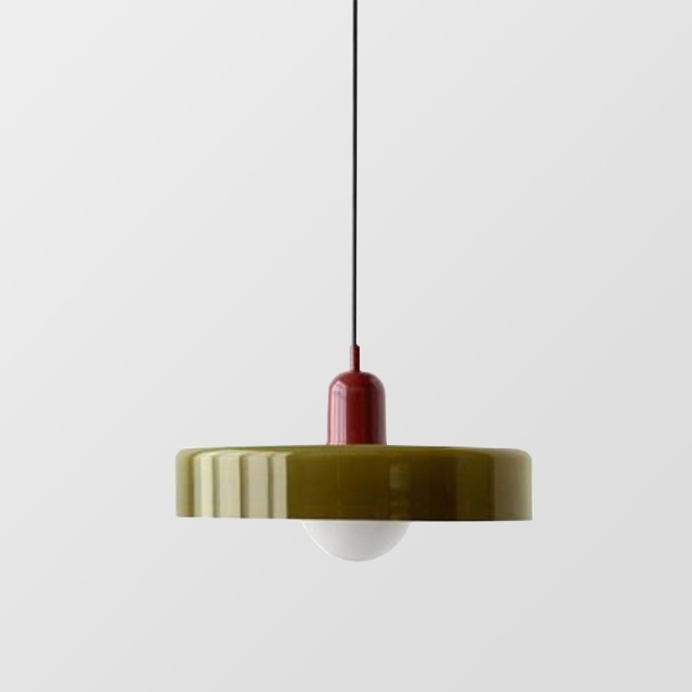 Colored Glass Pendant Lamp with Modern Stained Glass Design