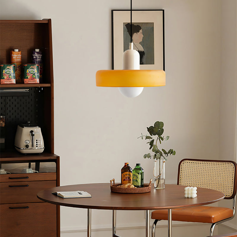 Colored Glass Pendant Lamp with Modern Stained Glass Design