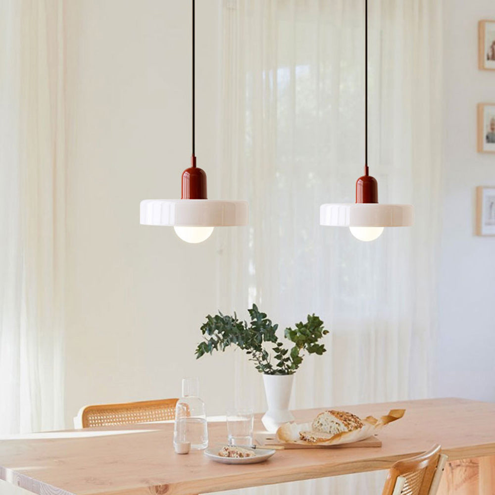 Colored Glass Pendant Lamp with Modern Stained Glass Design