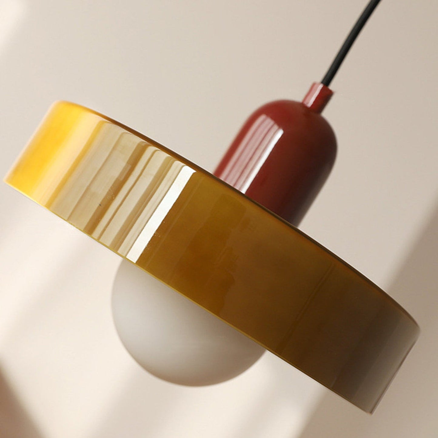 Colored Glass Pendant Lamp with Modern Stained Glass Design