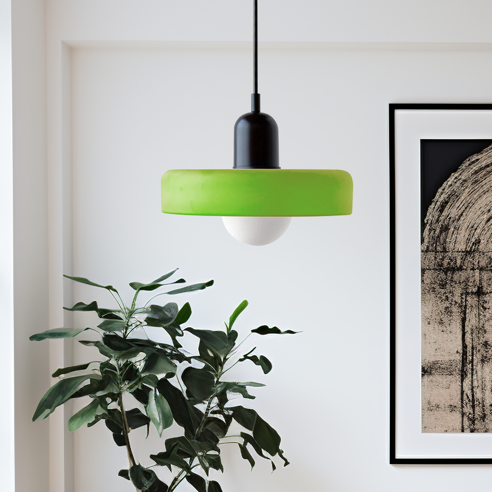 Colored Glass Pendant Lamp with Modern Stained Glass Design