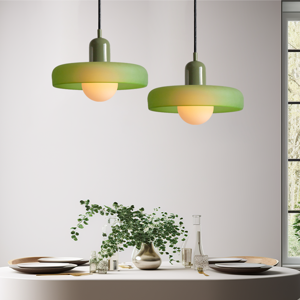 Colored Glass Pendant Lamp with Modern Stained Glass Design