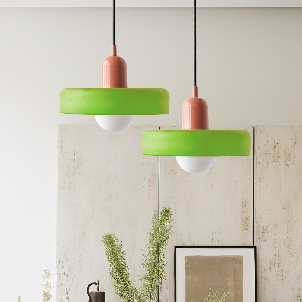 Colored Glass Pendant Lamp with Modern Stained Glass Design
