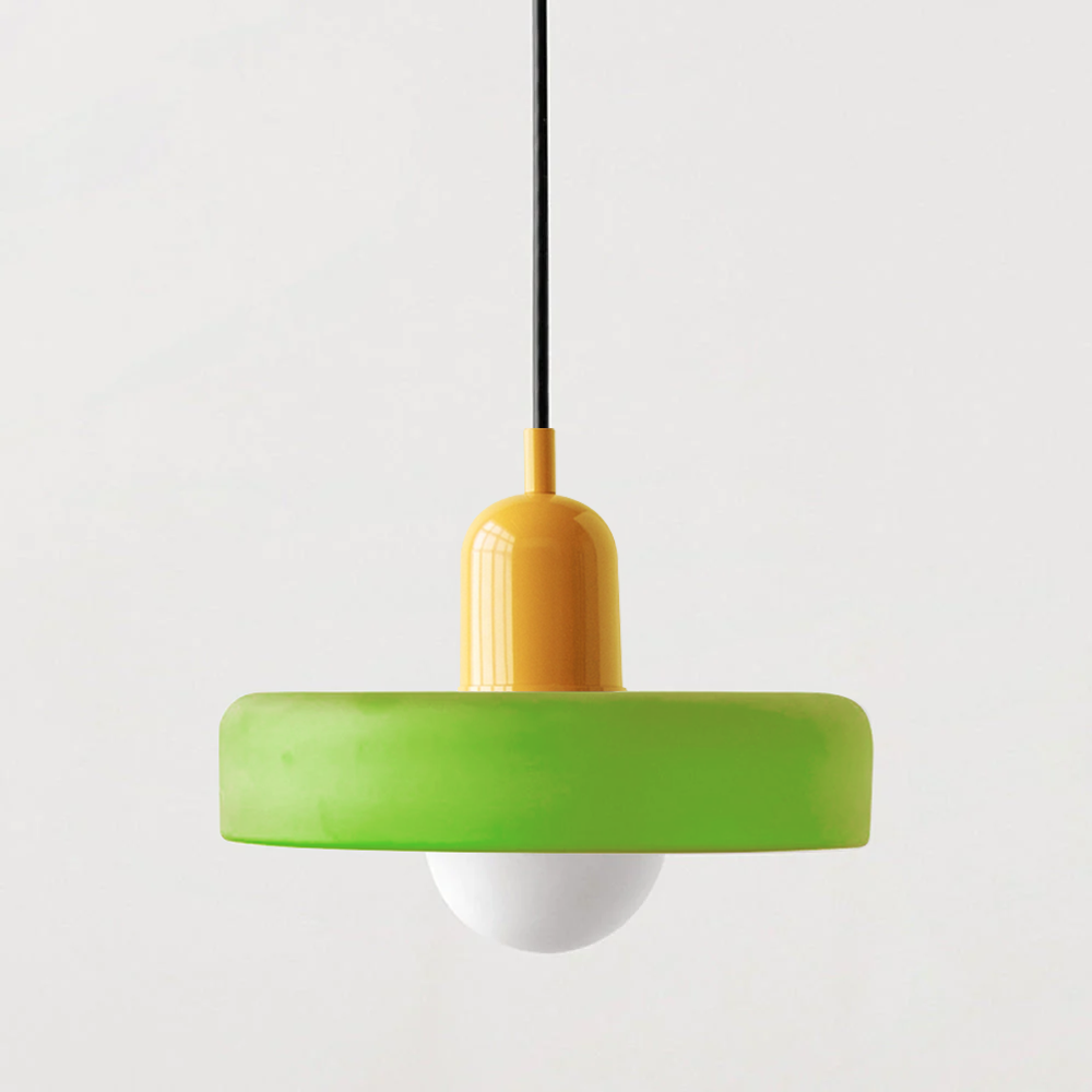 Colored Glass Pendant Lamp with Modern Stained Glass Design