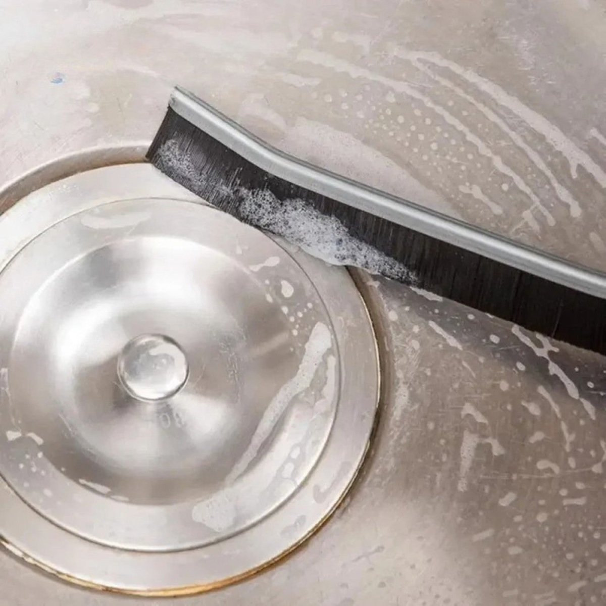 Hard-Bristled Grout Cleaning Brush with Angled Tip