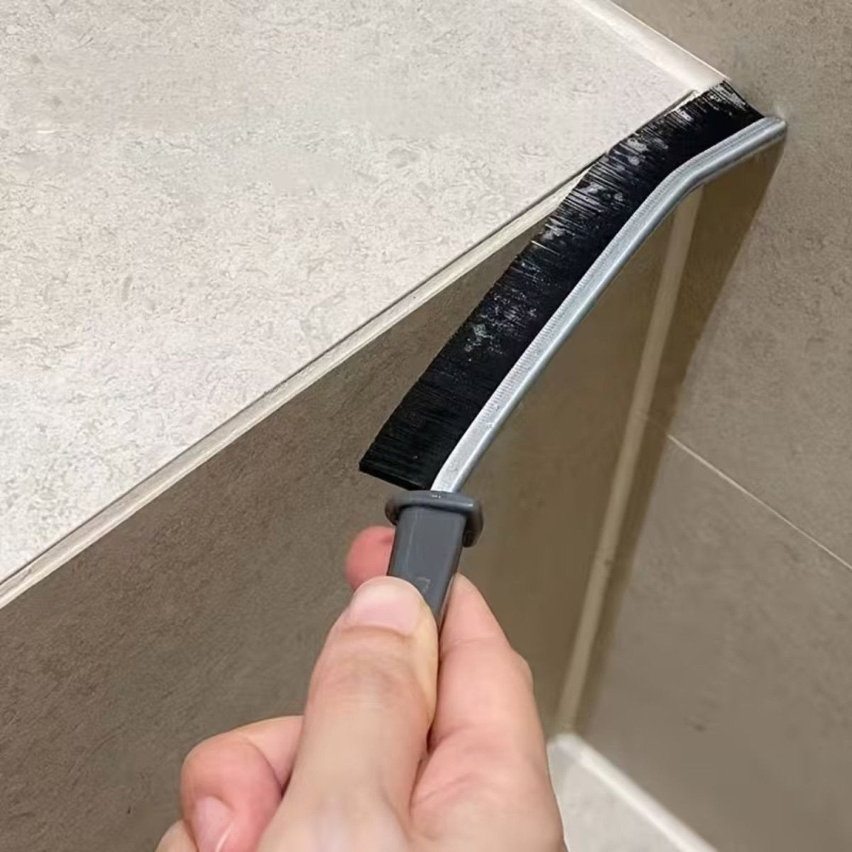 Hard-Bristled Grout Cleaning Brush with Angled Tip