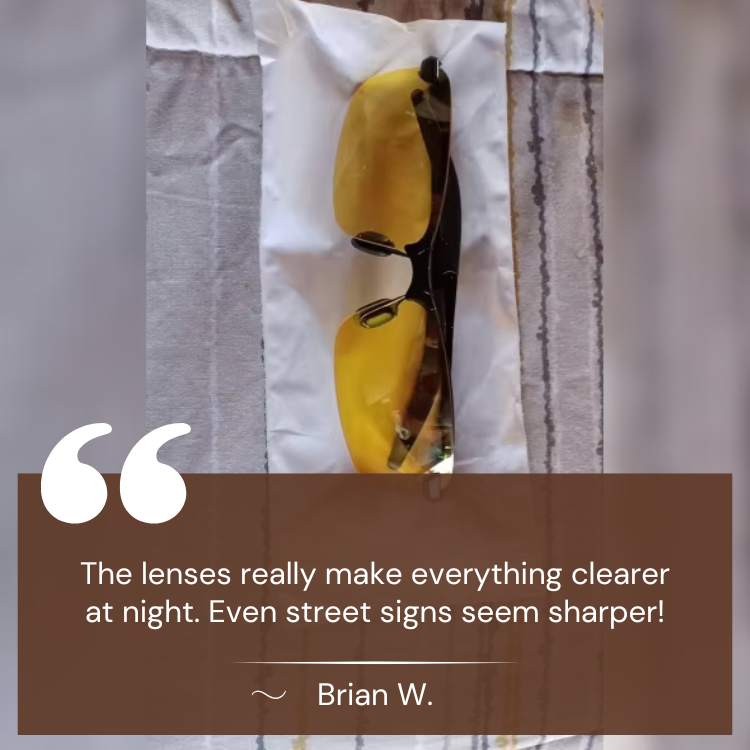 Night Driving Glasses with Yellow Lenses for Glare Reduction and Enhanced Visibility