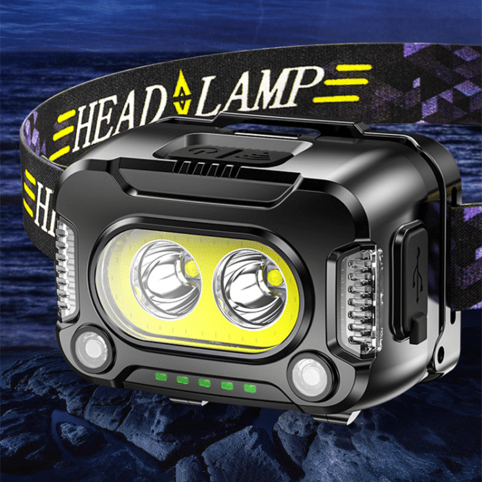 USB Rechargeable 1000 Lumen Headlamp with Adjustable Strap