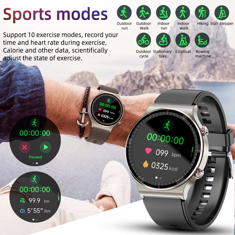 Smart Health Monitoring Smartwatch with Blood Pressure, Heart Rate, and Sleep Tracking